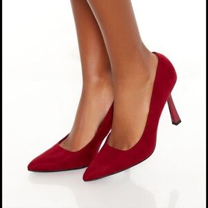 Red Suede Pumps Size 9